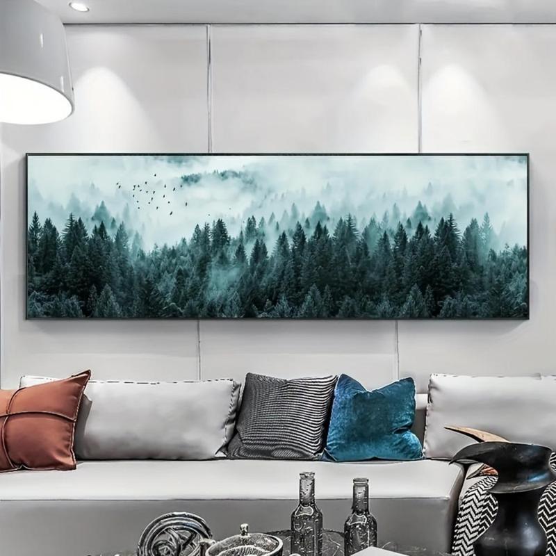 Forest Landscape Pattern Canvas Painting without Frame, Modern Wall Art, Wall Decor for Home Living Room Bedroom, Home Decor