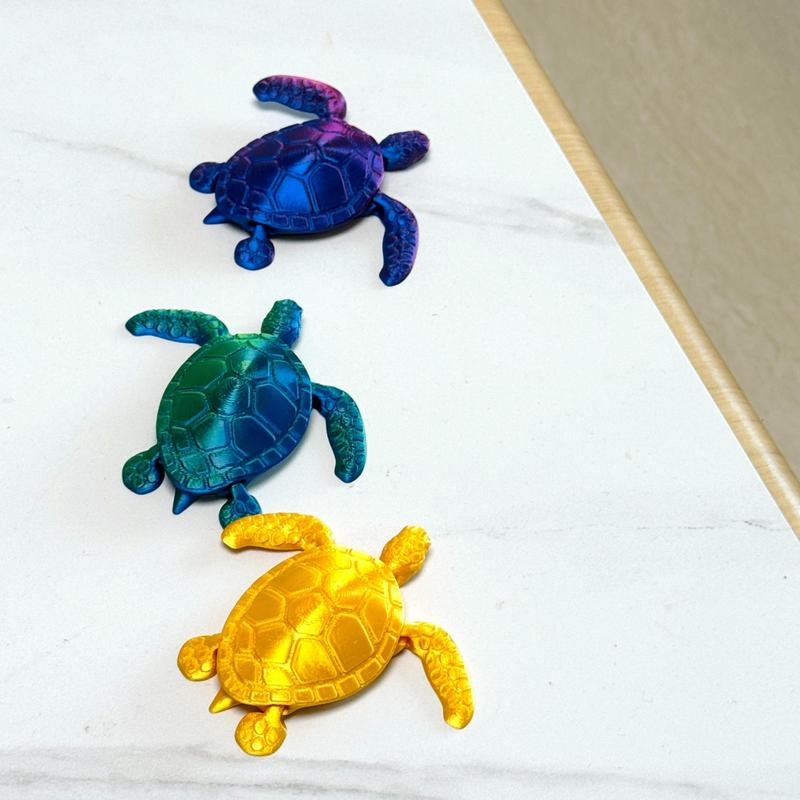 3D Printed Lucky Little Turtle, 1 Count Creative Adorable Turtle Ornament, Home Decoration, Party Favors, Birthday Gifts, Gifts for 3D Printing Lovers