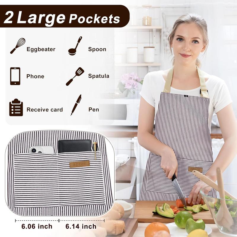 2 Pack Apron, Aprons for women with pockets, Cooking aprons for women, Kitchen aprons, Aprons for cooking