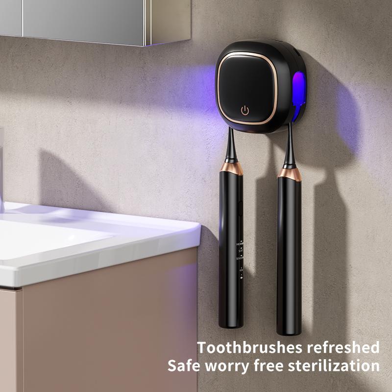 Electric Toothbrush Holder, 1 Count USB Rechargeable Toothbrush Storage Rack with LED Light, Toothbrush Holder for Home Bathroom