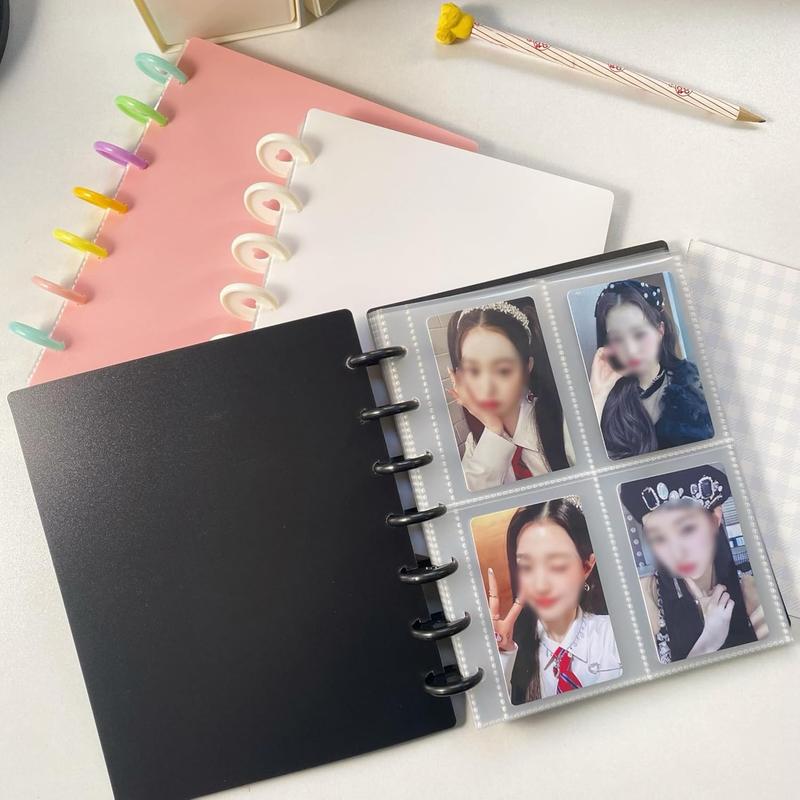 Kpop Photocard Binder 3 Inch Photocard Holder Book Sleeves with 30Pcs Inner Pages A5 Idol Business Card Collect 2×3 Polaroid Photo Album, White Decor