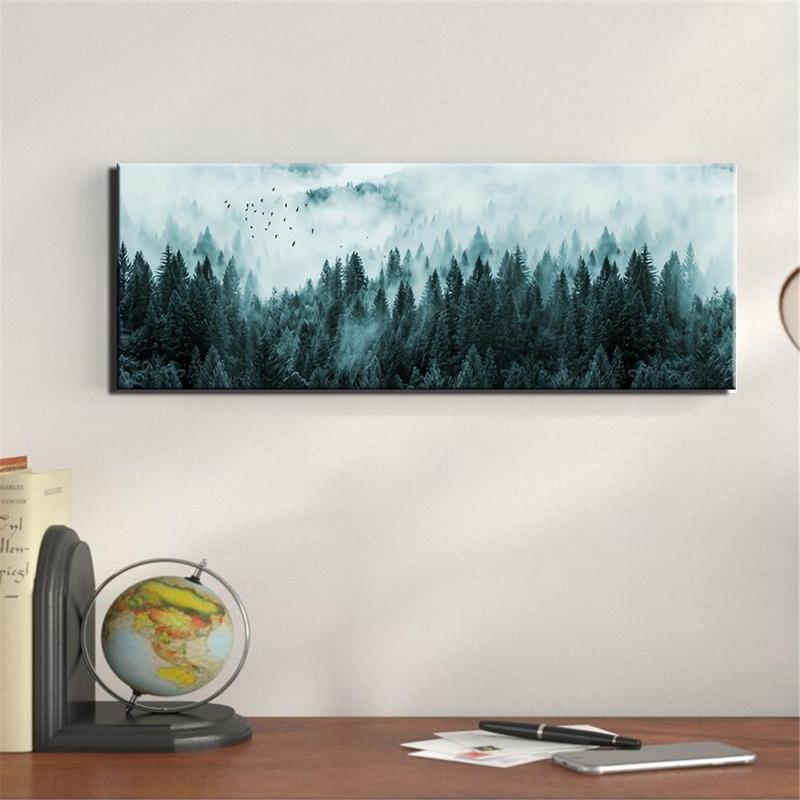 Forest Landscape Pattern Canvas Painting without Frame, Modern Wall Art, Wall Decor for Home Living Room Bedroom, Home Decor