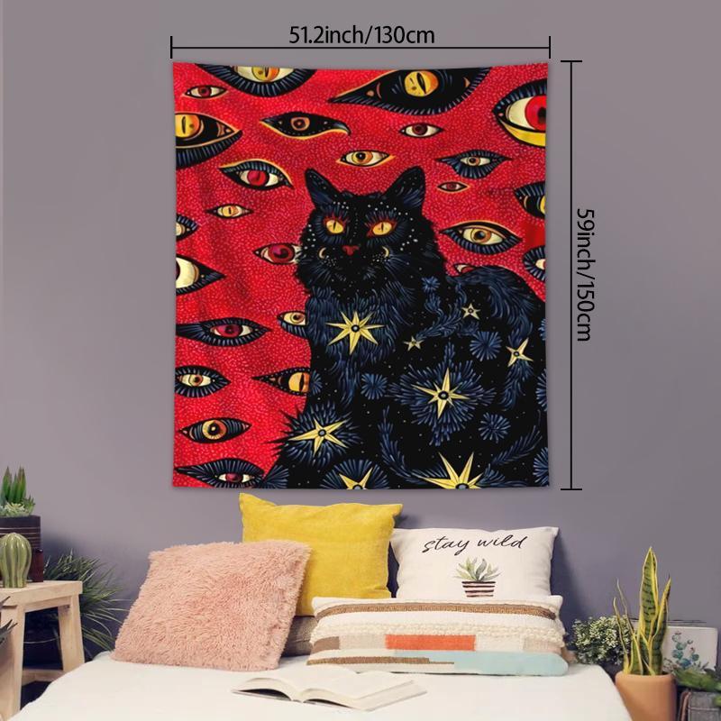 Cat Pattern Tapestry for Mean Girls Decorations, Cartoon Pattern Hanging Blanket, Wall Hanging Decor for Home Living Room Bedroom, Trendy Decorations, Summer Gifts