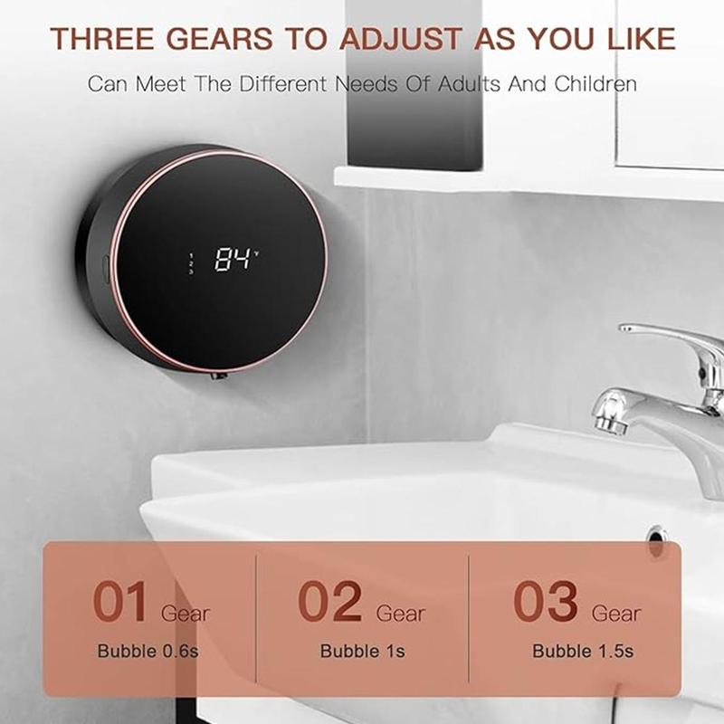 Wall Mounted Automatic Soap Dispenser, 1 Count Touchless Auto Foaming Soap Dispenser, Electric Smart Soap Dispenser for Bathroom Kitchen