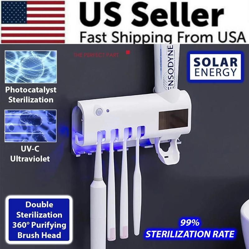 UV Light Sterilizer Toothbrush Holder Cleaner & Automatic Toothpaste Dispenser Does not apply