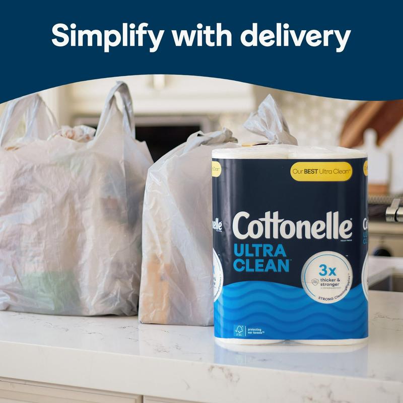 Cottonelle Ultra Clean Toilet Paper - 12 Mega Rolls, Advanced Clean and Softness for a Refreshing Feel