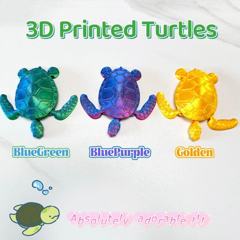 3D Printed Lucky Little Turtle, 1 Count Creative Adorable Turtle Ornament, Home Decoration, Party Favors, Birthday Gifts, Gifts for 3D Printing Lovers