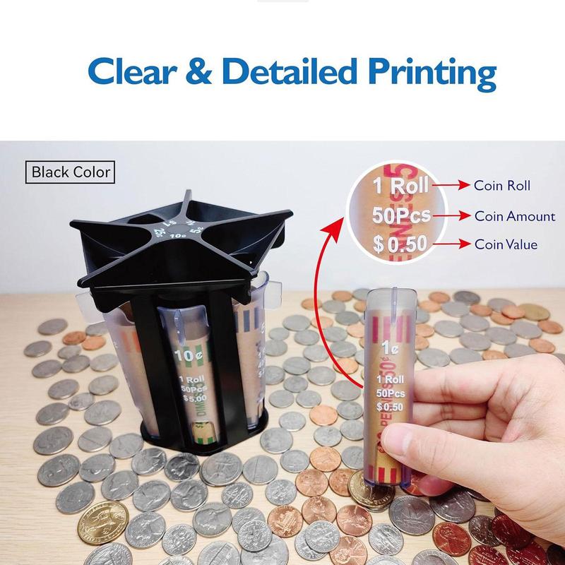 Coin Sorting Tube, Coin Counter, Fast & Accurate Coin Sorting Box, Convenient & Rapid Emptying Of The Piggy Bank for Home Office