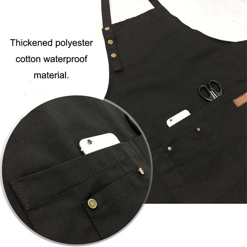 2 Pack Kitchen Apron with Hand Wipe,Water-drop Resistant with 2 Pockets Cooking Bib Aprons for Women Men Chef