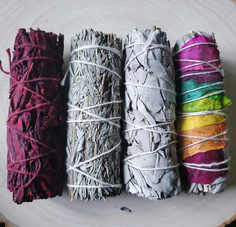 4 Pack Sage Sticks Smudge Kit 4'' Long, Incense Bundles In Gift Box For Healing, Energy Cleansing, Yoga, Meditation