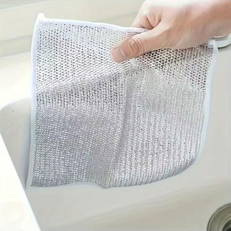 [30 Pack] Wire Dish Cloth, HouseholdCleaning Cloth, Mesh Oil-Free Cloth,Kitchen Stove Cleaning Brush, PotCleaning Cloth Steel Hand Silk