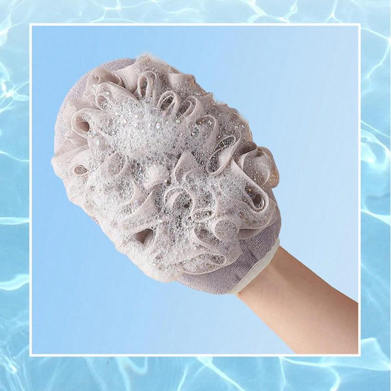 Double-sided Bath Sponge, 1 Count Soft Bath Massage Glove, Bathing Accessories for Home Bathroom, Bathing Supplies for Women & Men