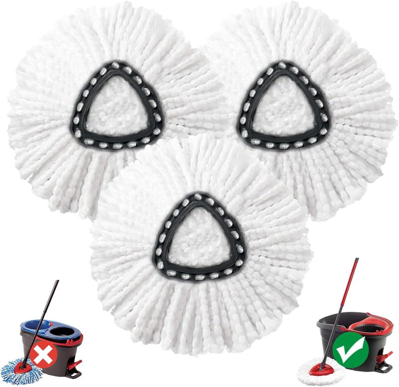 Mop Head Replacement, 3 Pack Spin Mop Refill Replace Head Compatible for Ocedar Easywring 1-Tank System  Microfiber Set floor mop