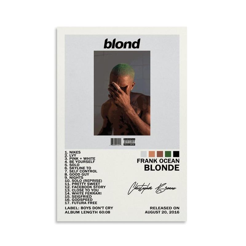 Frank Poster Ocean Blonde Album Cover Posters Poster Canvas Wall Art Posters Bedroom Painting