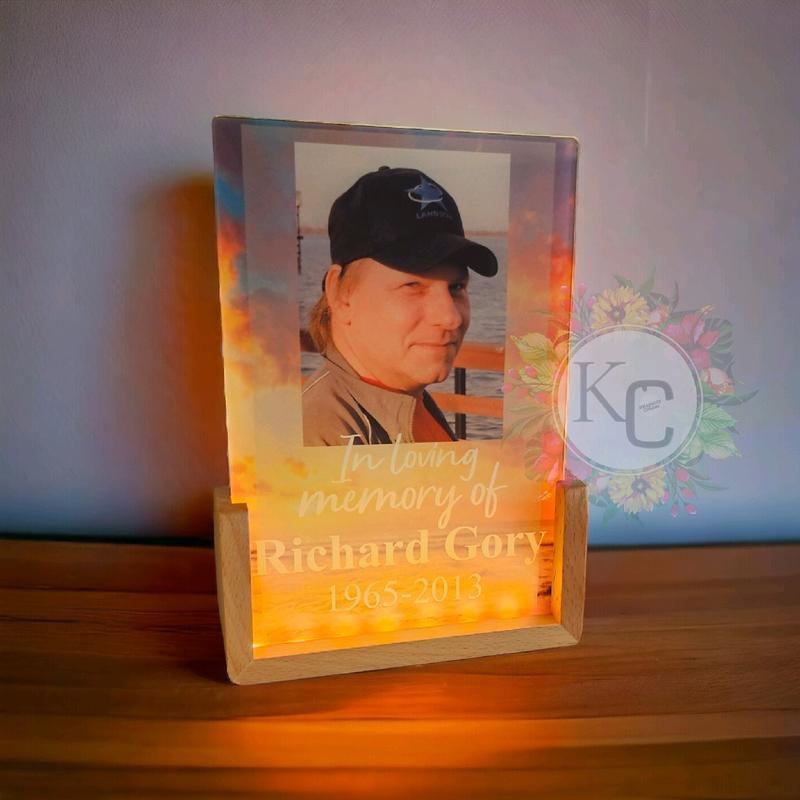 Light Up Glass Photo with stand