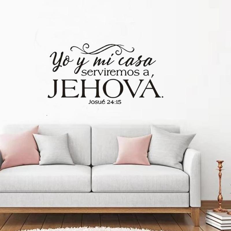 Letter Pattern Wall Sticker, 1 Count Meaningful Josue 24:15 Bible Quote Wall Decal, Wall Decor for Home Living Room Bedroom School Office