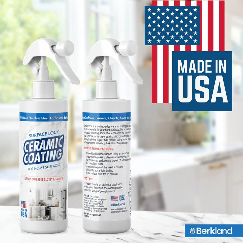 Berkland Ceramic Coating for Stainless Steel, countertops, glass Prevents Fingerprints on Appliances, Countertops and Any Hard Surface In Your Life