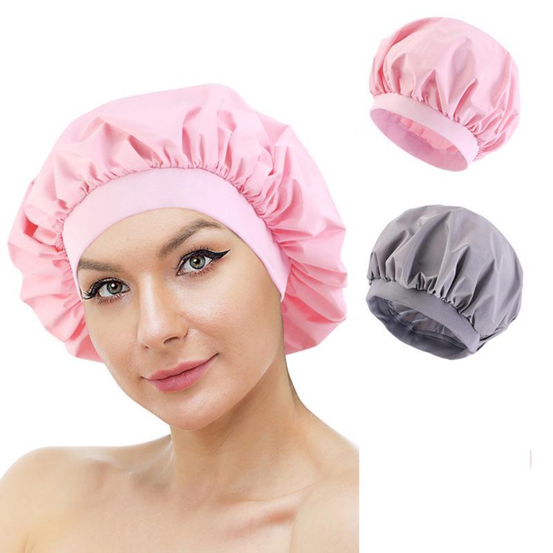 Reusable Shower Cap, Elastic Waterproof Bath Cap, Household Bathing Hat For Women