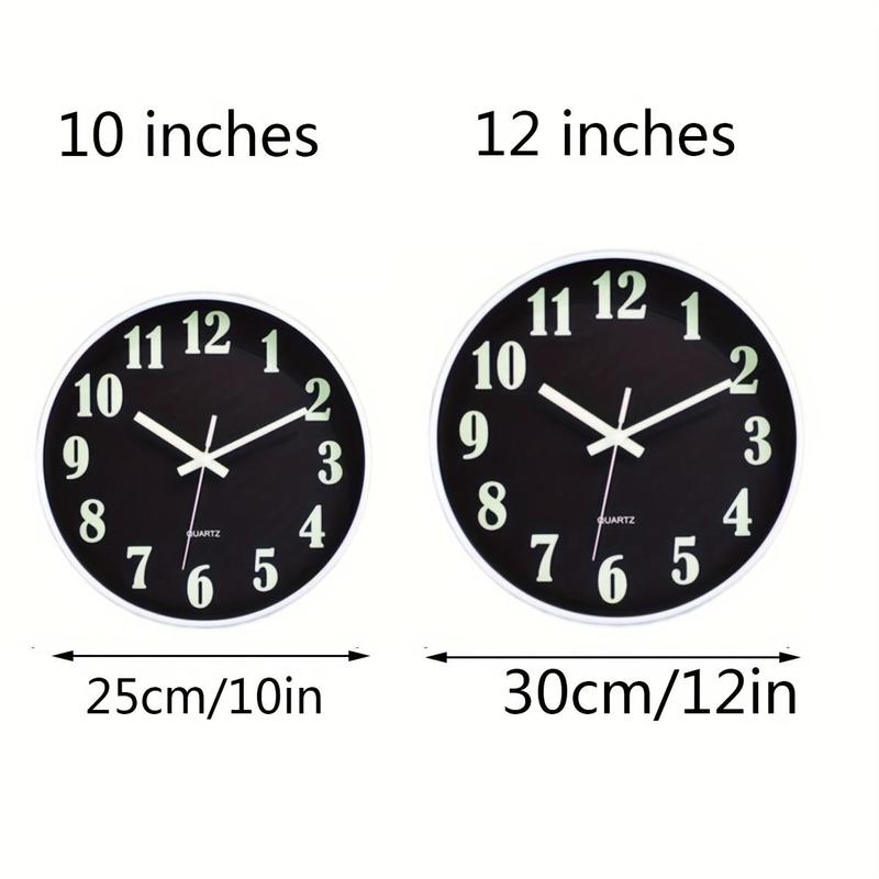 Modern Night Light Wall Clock, 1 Count Battery Operated Glow in The Dark Silent Clock, Wall Clock for Living Room Kitchen Bedroom Decor