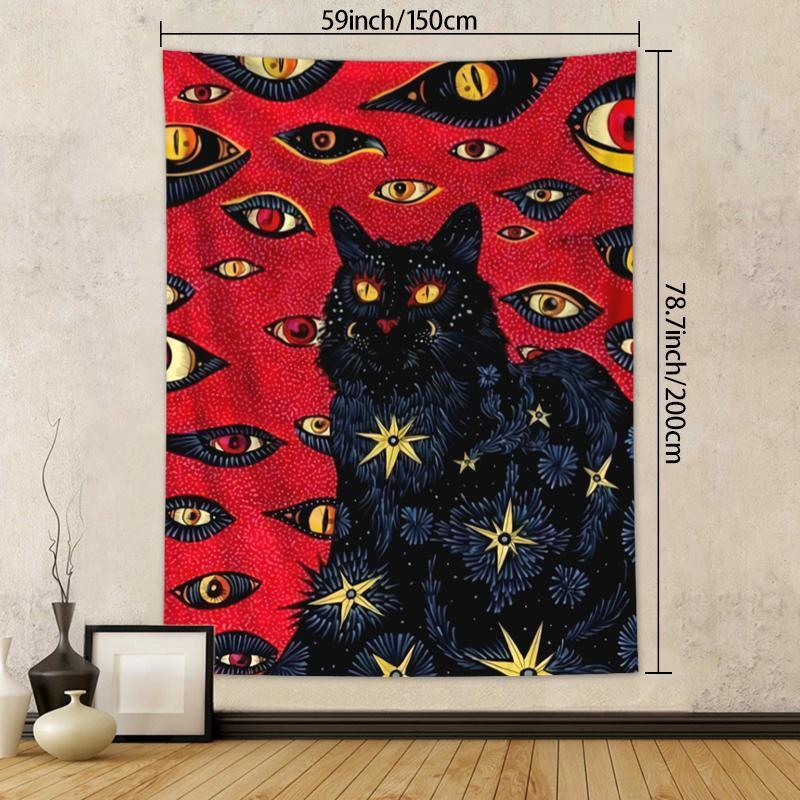 Cat Pattern Tapestry for Mean Girls Decorations, Cartoon Pattern Hanging Blanket, Wall Hanging Decor for Home Living Room Bedroom, Trendy Decorations, Summer Gifts