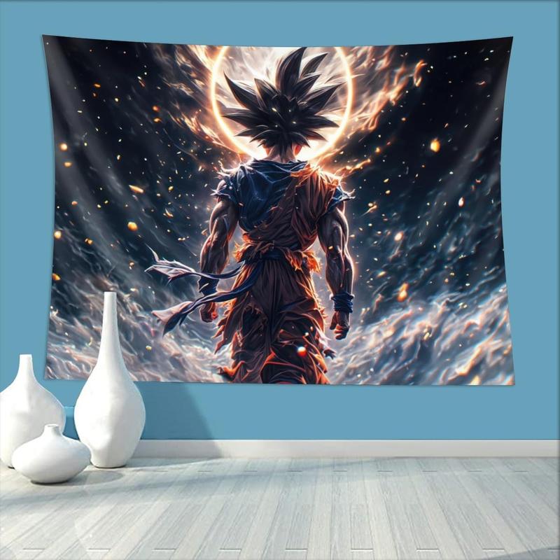 Anime Manga Ball Z Tapestry Wall Art Hanging for Men,Japanese Anime Tapestries Aesthetic for Bedroom Living Room Decor