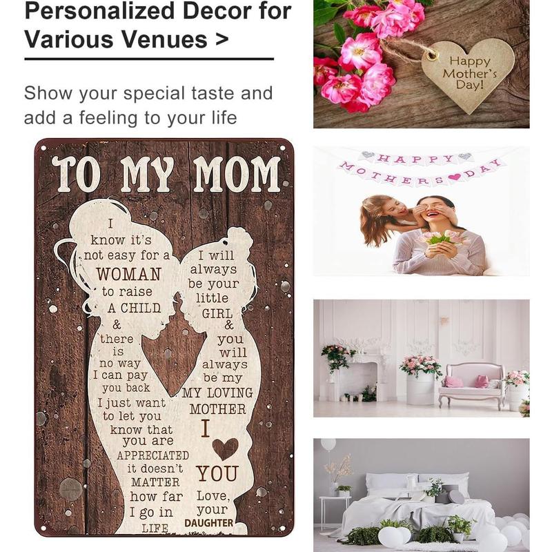 To My Mom Sign I Love You Mom Gift From Daughter Perfect For Home Office Bedroom Kitchen Women Shed Decor 12