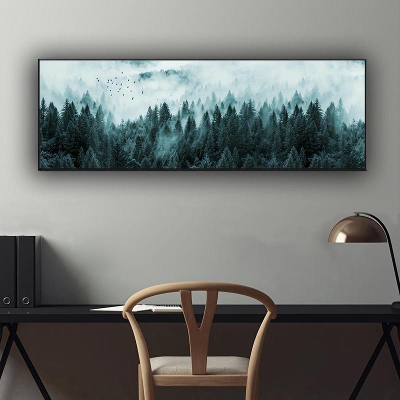 Forest Landscape Pattern Canvas Painting without Frame, Modern Wall Art, Wall Decor for Home Living Room Bedroom, Home Decor