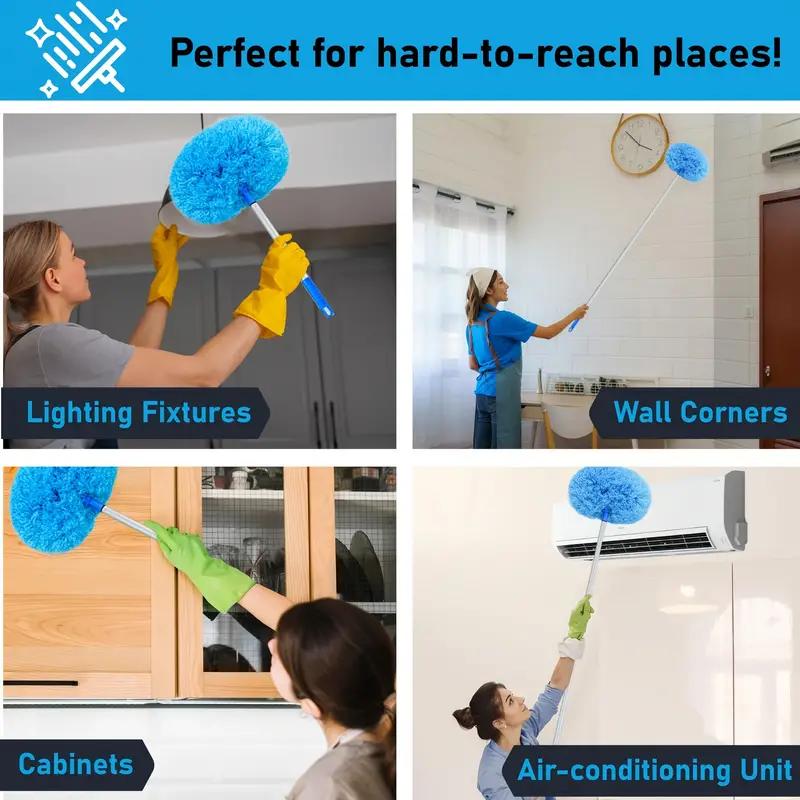 1 Ceiling fan cleaner with extension pole, retractable and reusable cleaning dust collector, suitable for cleaning bookshelves, doors and window tops - the perfect cleaning tool o cedar linoleum floor temple  aprons cotton pads mopcleaner square spinmop