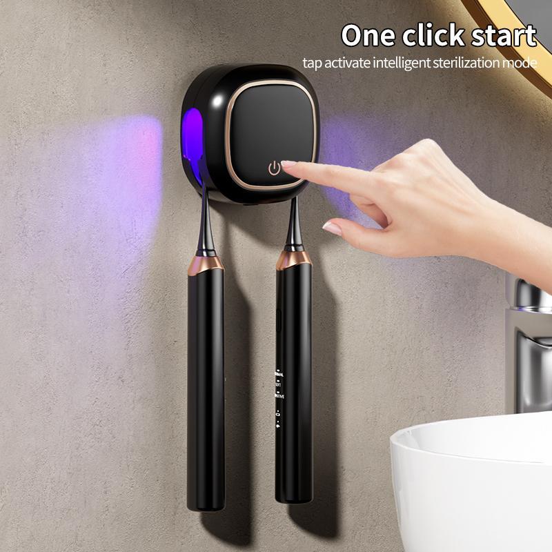 Electric Toothbrush Holder, 1 Count USB Rechargeable Toothbrush Storage Rack with LED Light, Toothbrush Holder for Home Bathroom