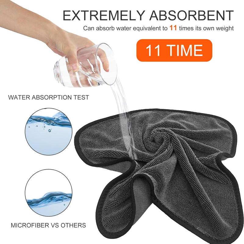 Shower Cleaning Cloths, 3pcs Absorbent Microfiber Bath Towels, Drying Towels for Bathroom, Cars, Windows, Home and Office Cleaning