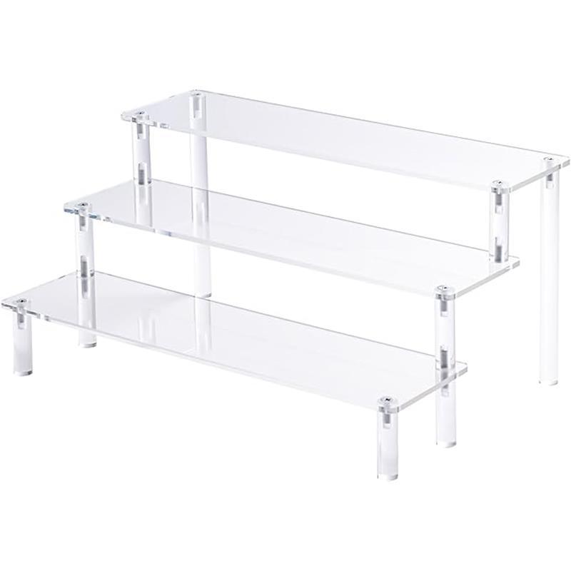 3 Tier Acrylic Perfume Organizer Display Shelf & Versatile Cupcake Stand Holder, Display Risers for Figures, for Party Decoration and Organizer Racks