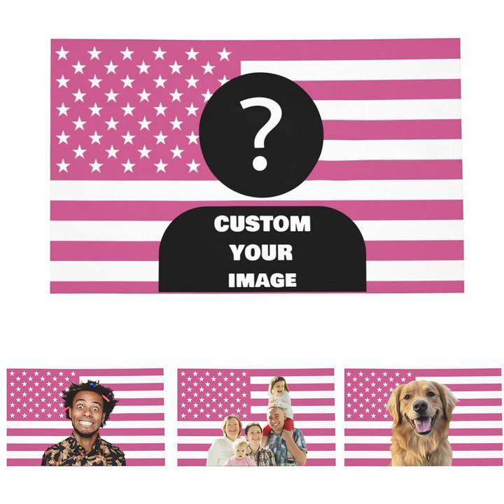 Custom Pink America Flag 30x40 inch Personalized Flags Design Your Image Funny Tapestry Poster For Decorate Clubs Concerts Bars University Dormitories Living Rooms Bedrooms