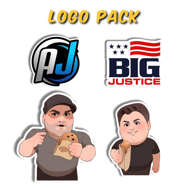 A.J & Big Justice BOOM and Logo Sticker Packs