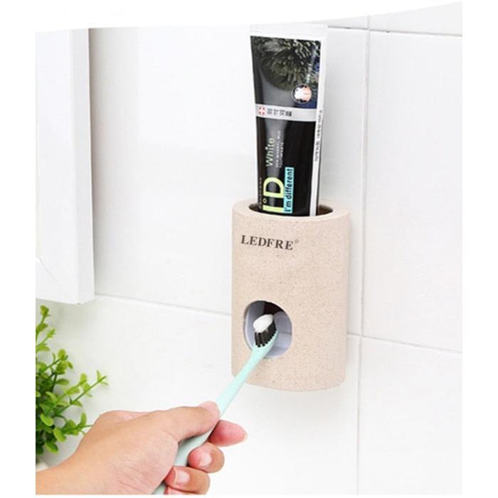 Wall Mounted Automatic Toothpaste Dispenser Toothbrush Holder