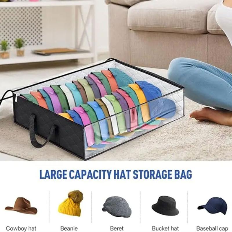 Clothing Storage Dust-Proof And Moisture-Proof Bag, Stackable Transparent Clothing Organizer. Wide Hat Storage for Baseball Caps, Large Capacity Hat Racks Organizer for Closet Cap Holder Holds up to 40 Hats