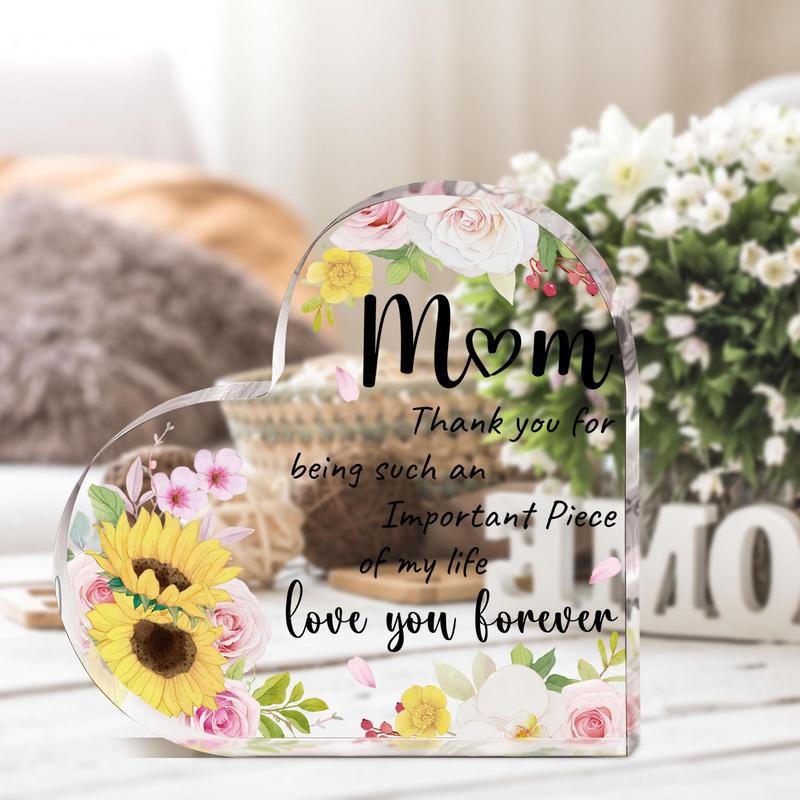 Mom Gifts, Desktop Decoration Sign, Floral Pattern Desk Ornaments, Birthday Gift Ideas, Thank You Gifts for Mom, Home Decor