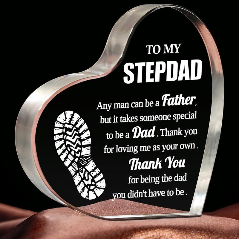 Step Dad Gifts, Step Dad Christmas Gifts from Daughter Son, 3.9x3.9 inch Acrylic Keepsake, Best Gifts for Stepfather, Father Day Gifts for Step Dad Bonus Dad