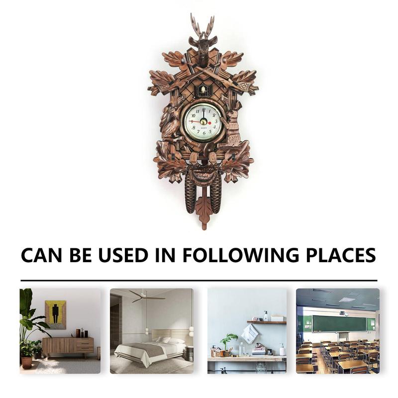 Wooden Clock, 1 Count Vintage Wooden Hanging Clock, Wall Hanging Clock for Home Living Room Bedroom Decor (battery Required, without Battery)