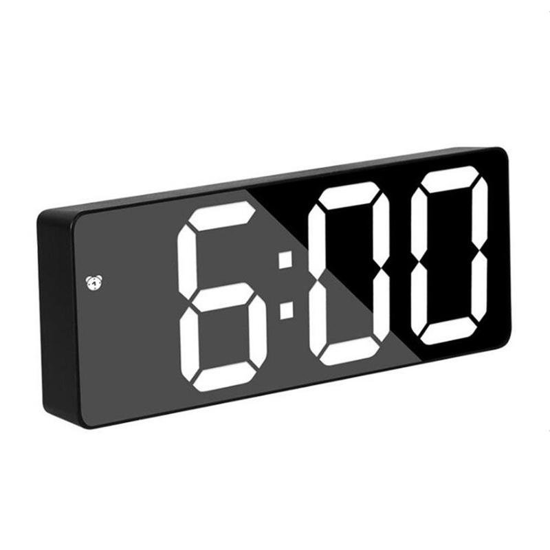 LED Electronic Alarm Clock, Simple Mirror Acrylic Sound Alarm Clock, Desktop Clock for Bedroom Living Room Study Kitchen