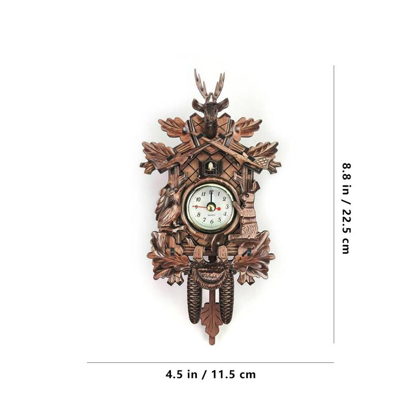 Wooden Clock, 1 Count Vintage Wooden Hanging Clock, Wall Hanging Clock for Home Living Room Bedroom Decor (battery Required, without Battery)