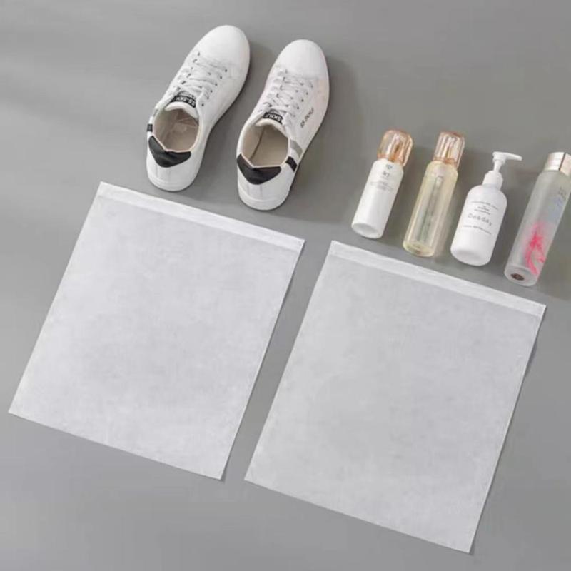 10pcs Shoe Dust-proof Non-woven Fabric Storage Bag, Clear Portable Shoe Cover With Drawstring, Shoe Cleaning Storage Bag For Travel & Business Trip