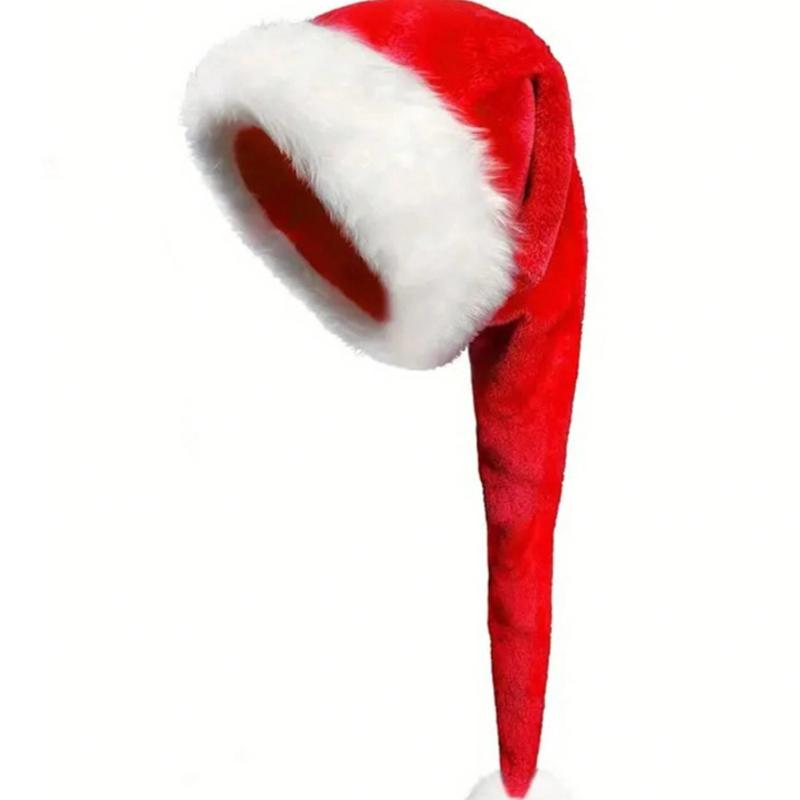 Santa Hat, Adult, Thickened Plush Santa Hat, Father Christmas Hat Costume, Christmas Party Hat Men's And Women's Christmas Decorative Christmas Party