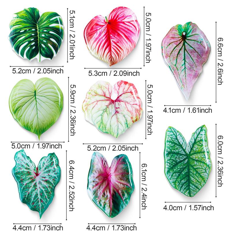 Leaf Shaped Fridge Magnet, 8 Counts Creative Simulation Plant Leaf Refrigerator Magnet, Home Decor for Kitchen Office