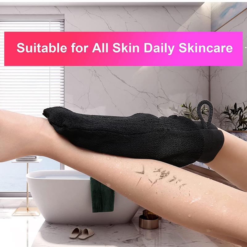 Exfoliating Body Gloves, 2 Counts set Handmade Body Scrub Skin Exfoliating Gloves, Bathing Accessories for Home Bathroom Salon Hotel Travel, Bathroom Gadgets 2024