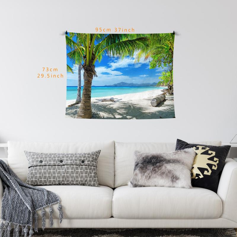  Beach Pattern Decorative Tapestry, Modern Art Print Wall Hanging Tapestry, Wall Art Decor for Home Living Room Bedroom