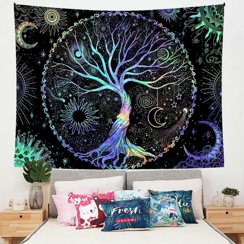 Christmas Gift - Tree Of Life Pattern Tapestry, Chill Room Accessories Wall Decorative Hanging Blanket for Room Decor, Wall Decor for Home Living Room Bedroom, Wall Insulation Blanket decorative hanging