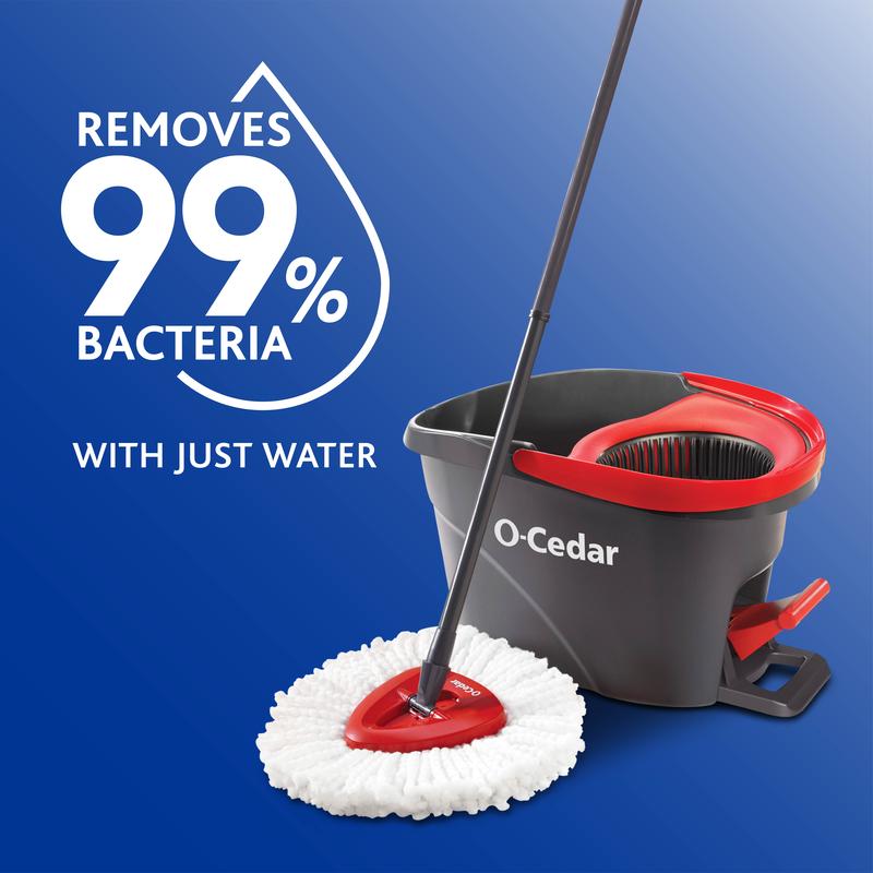 O-Cedar EasyWring Spin Mop & Bucket | Removes over 99% of Bacteria | Safe on All Hard Floors