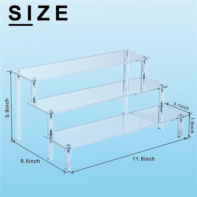 3 Tier Acrylic Perfume Organizer Display Shelf & Versatile Cupcake Stand Holder, Display Risers for Figures, for Party Decoration and Organizer Racks