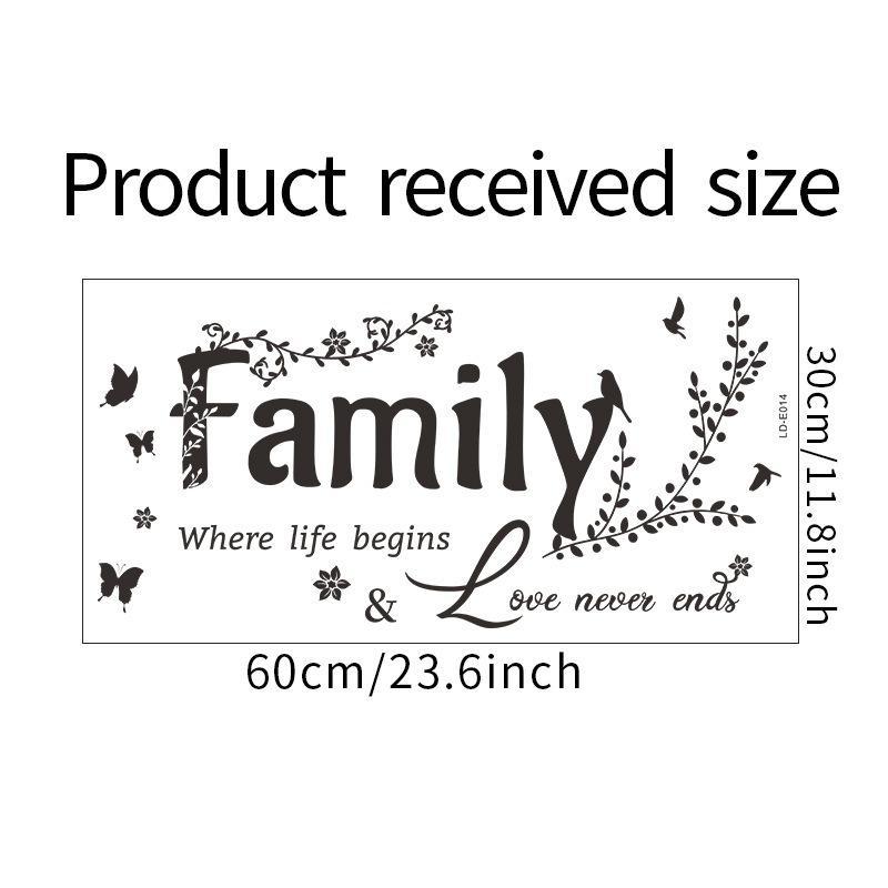 Family Letter Pattern Wall Sticker, 1 Count Modern PVC Wall Decals, Decorative Wall Art for Home Living Room Bedroom