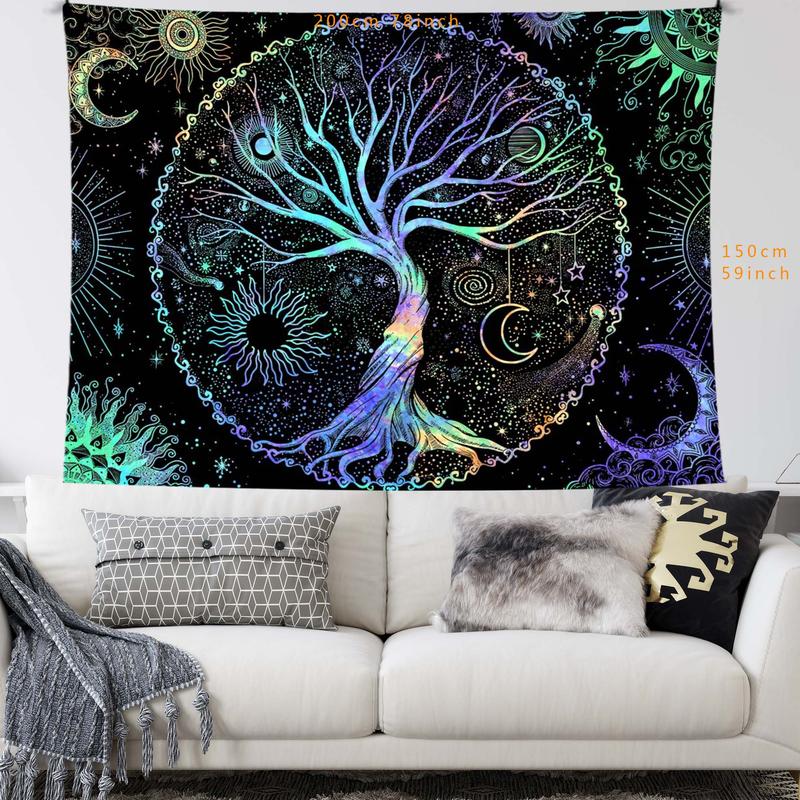 Christmas Gift - Tree Of Life Pattern Tapestry, Chill Room Accessories Wall Decorative Hanging Blanket for Room Decor, Wall Decor for Home Living Room Bedroom, Wall Insulation Blanket decorative hanging